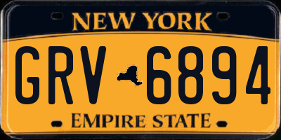 NY license plate GRV6894