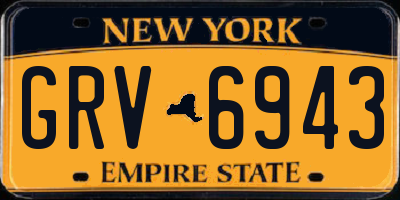 NY license plate GRV6943