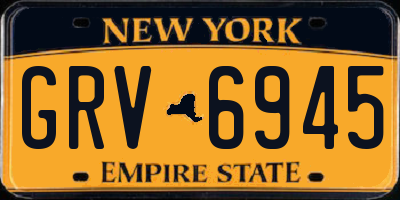 NY license plate GRV6945