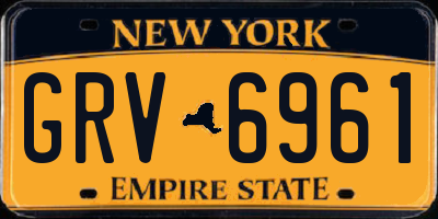NY license plate GRV6961
