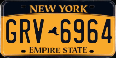 NY license plate GRV6964