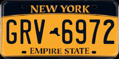 NY license plate GRV6972