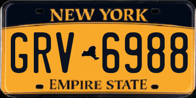 NY license plate GRV6988