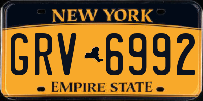 NY license plate GRV6992