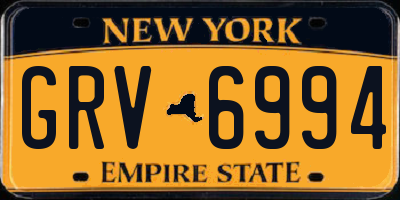 NY license plate GRV6994