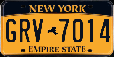 NY license plate GRV7014
