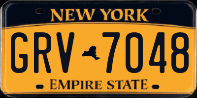 NY license plate GRV7048