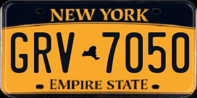 NY license plate GRV7050