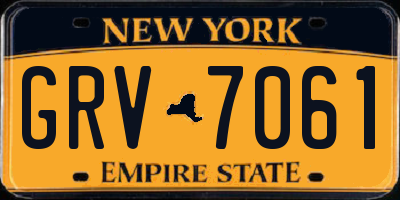 NY license plate GRV7061