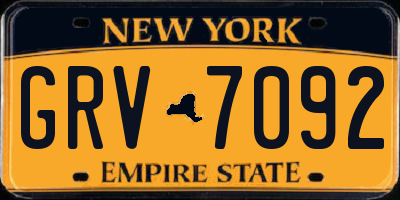 NY license plate GRV7092