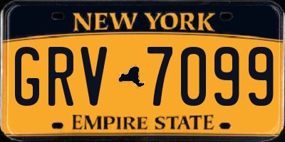 NY license plate GRV7099