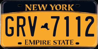 NY license plate GRV7112