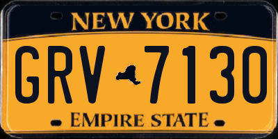 NY license plate GRV7130