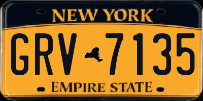 NY license plate GRV7135