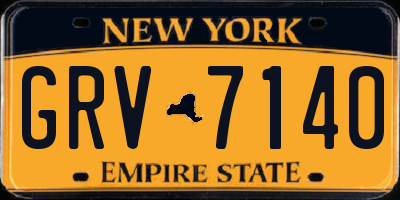 NY license plate GRV7140