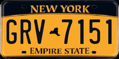 NY license plate GRV7151