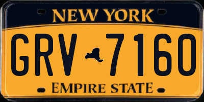 NY license plate GRV7160