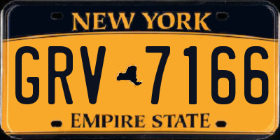 NY license plate GRV7166