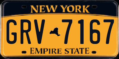 NY license plate GRV7167