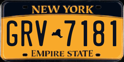 NY license plate GRV7181