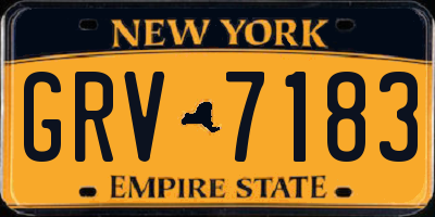 NY license plate GRV7183