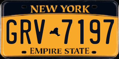 NY license plate GRV7197