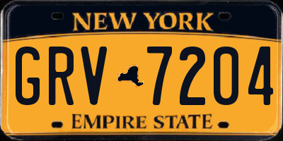 NY license plate GRV7204