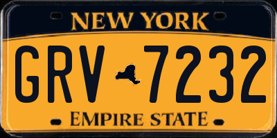 NY license plate GRV7232
