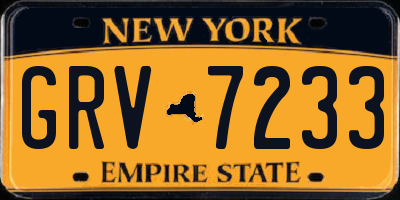 NY license plate GRV7233