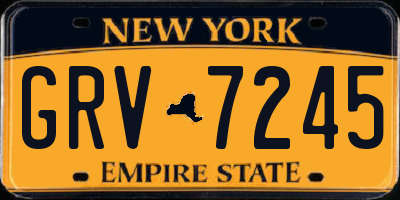 NY license plate GRV7245