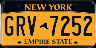 NY license plate GRV7252