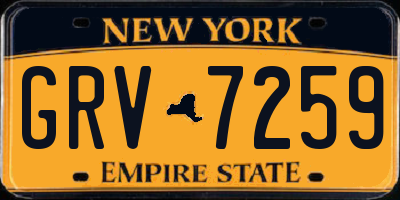 NY license plate GRV7259