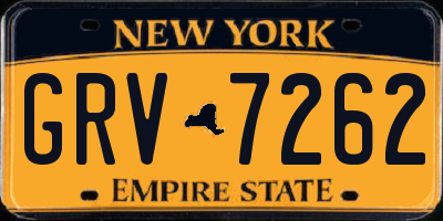 NY license plate GRV7262