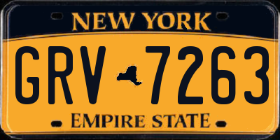 NY license plate GRV7263