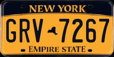 NY license plate GRV7267