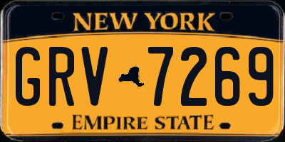 NY license plate GRV7269