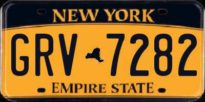 NY license plate GRV7282