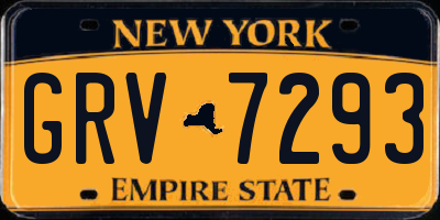 NY license plate GRV7293