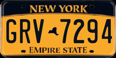 NY license plate GRV7294