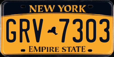 NY license plate GRV7303