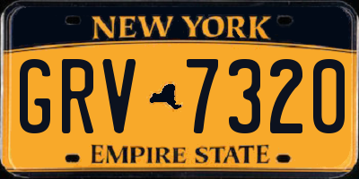 NY license plate GRV7320