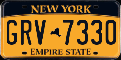 NY license plate GRV7330