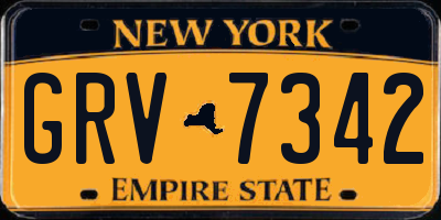 NY license plate GRV7342