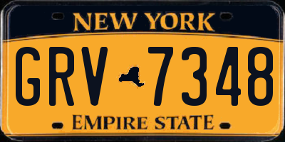 NY license plate GRV7348