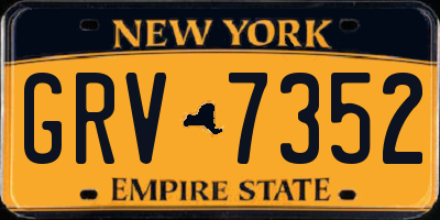 NY license plate GRV7352