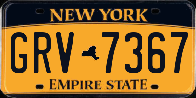 NY license plate GRV7367