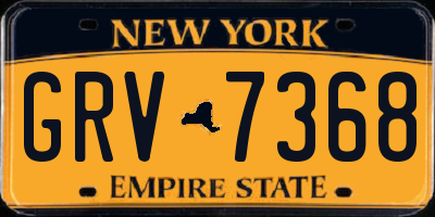 NY license plate GRV7368
