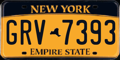 NY license plate GRV7393
