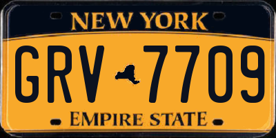 NY license plate GRV7709