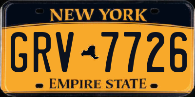 NY license plate GRV7726